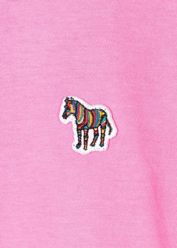 Womens Paul Smith Tops Pink Zebra Logo Cotton TShirt