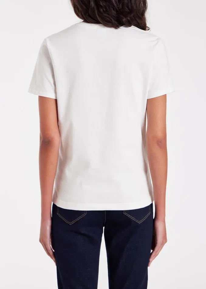 Womens Paul Smith Tops White Zebra Logo Cotton TShirt