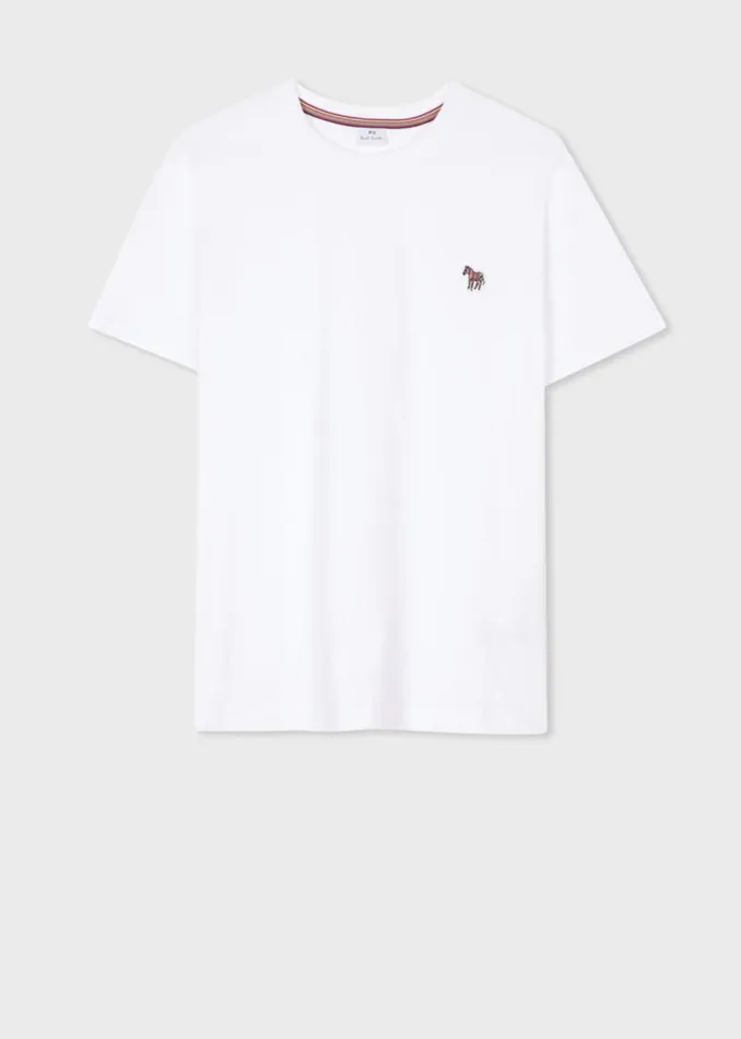 Womens Paul Smith Tops White Zebra Logo Cotton TShirt
