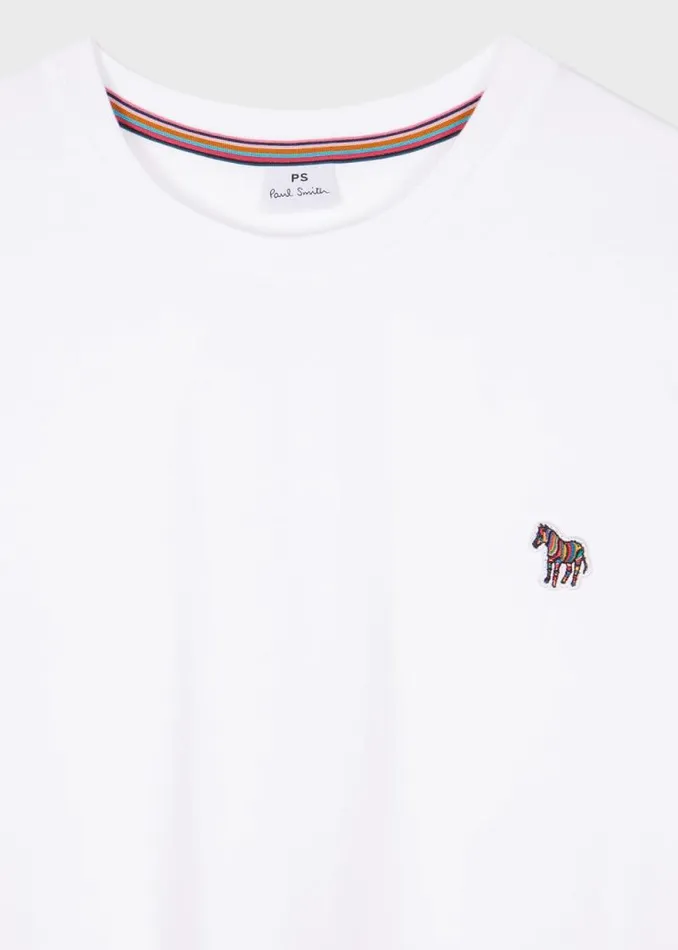 Womens Paul Smith Tops White Zebra Logo Cotton TShirt