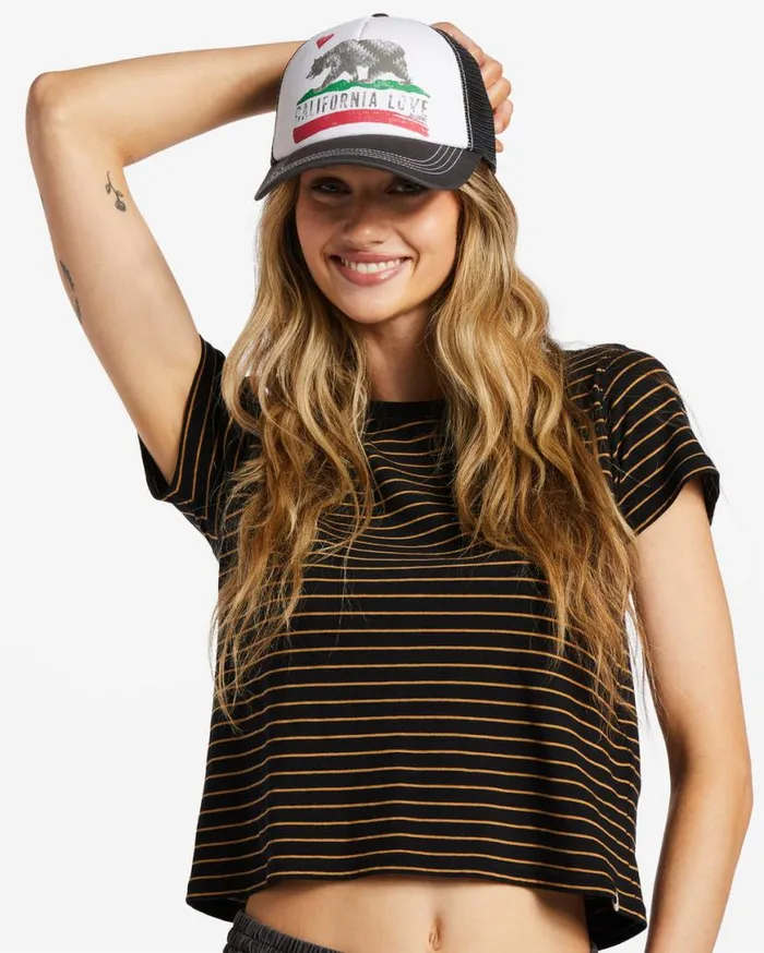Womens Pitstop Trucker Hat Char 1 Billabong Hats and Beanies