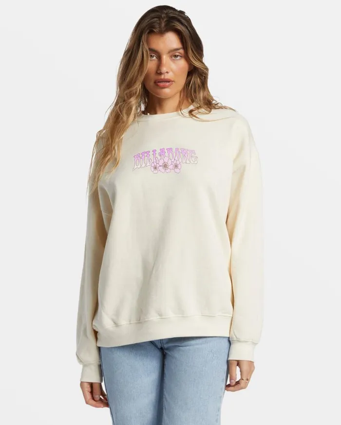 Womens Ride In Oversized Crewneck Sweatshirt White Cap 1 Billabong Sweatshirts and Fleece Womens Ride In Oversized Crewneck Sweatshirt White Cap 1 Billabong Sweatshirts and Fleece