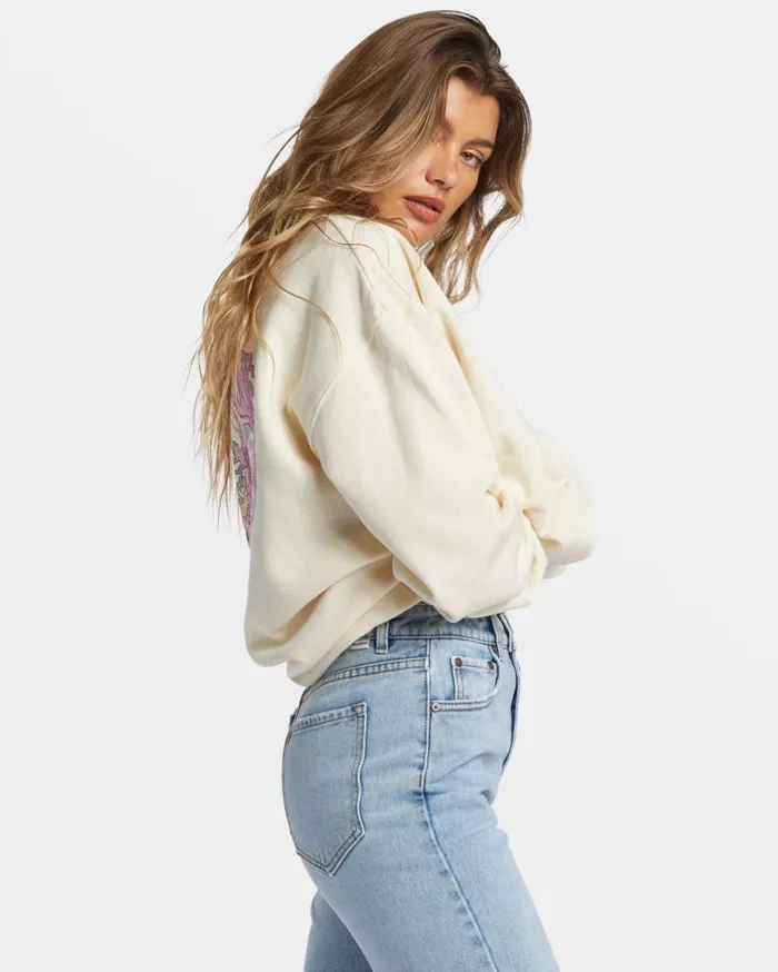 Womens Ride In Oversized Crewneck Sweatshirt White Cap 1 Billabong Sweatshirts and Fleece Womens Ride In Oversized Crewneck Sweatshirt White Cap 1 Billabong Sweatshirts and Fleece