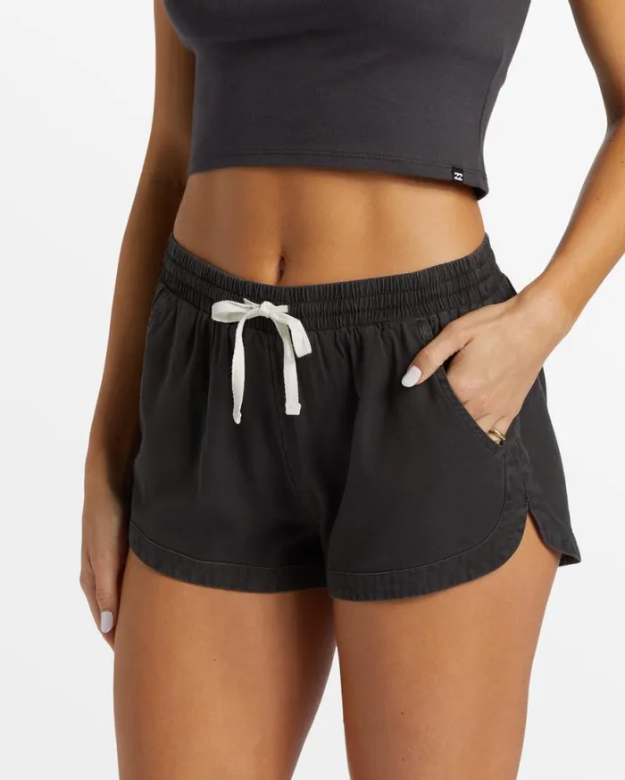 Womens Road Trippin Elastic Waist Shorts Off Black Billabong Shorts Womens Road Trippin Elastic Waist Shorts Off Black Billabong Shorts