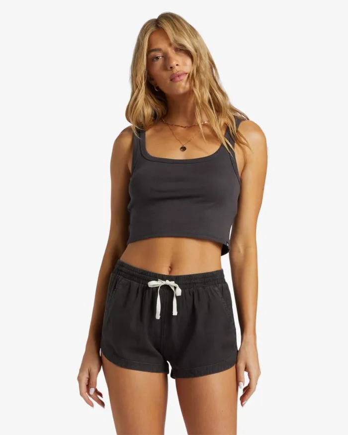 Womens Road Trippin Elastic Waist Shorts Off Black Billabong Shorts Womens Road Trippin Elastic Waist Shorts Off Black Billabong Shorts