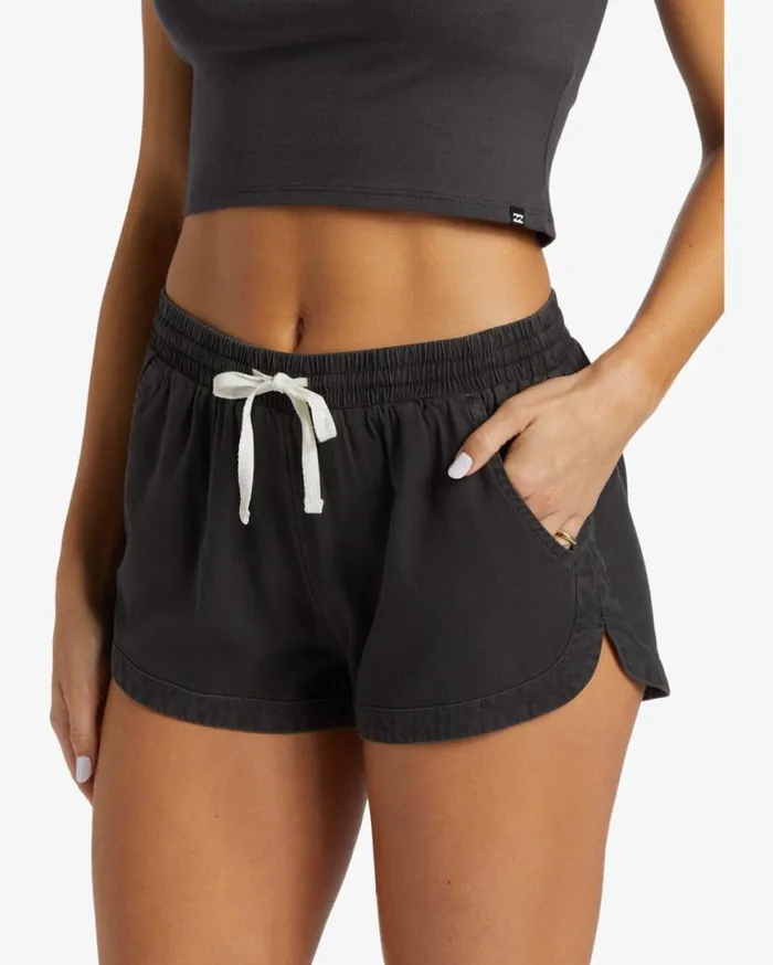 Womens Road Trippin Elastic Waist Shorts Off Black Billabong Shorts Womens Road Trippin Elastic Waist Shorts Off Black Billabong Shorts