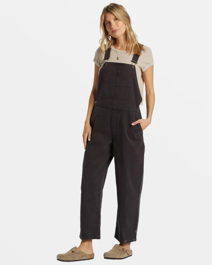 Womens Sand Canyon Denim Overalls Black Sands Billabong Rompers and Jumpsuits Womens Sand Canyon Denim Overalls Black Sands Billabong Rompers and Jumpsuits