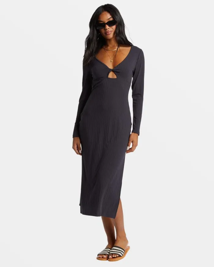 Womens Second Look Midi Dress Black Sands Billabong Dresses