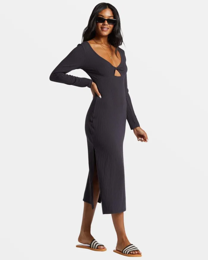 Womens Second Look Midi Dress Black Sands Billabong Dresses