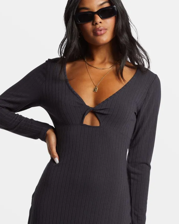 Womens Second Look Midi Dress Black Sands Billabong Dresses