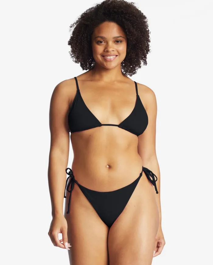 Womens Sol Searcher TieSide Tanga Bikini Bottoms Black Pebble Billabong Bikini Bottoms