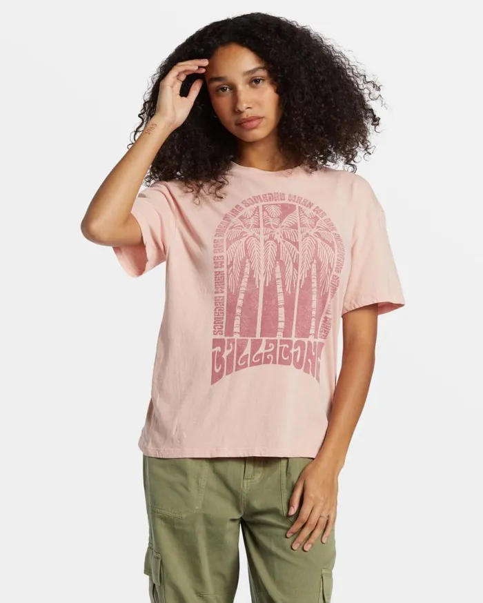 Womens Someday Dreams TShirt Dusty Peach Billabong Tops