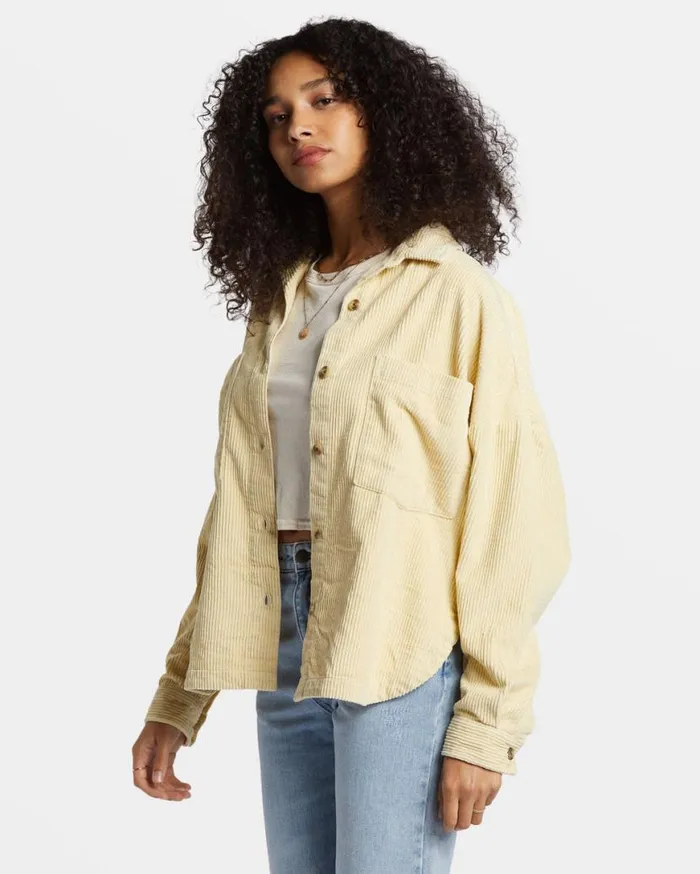 Womens Stoked On You Oversized Long Sleeve Shirt Mellow Daze Billabong Tops