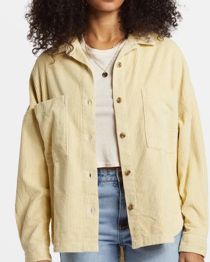 Womens Stoked On You Oversized Long Sleeve Shirt Mellow Daze Billabong Tops