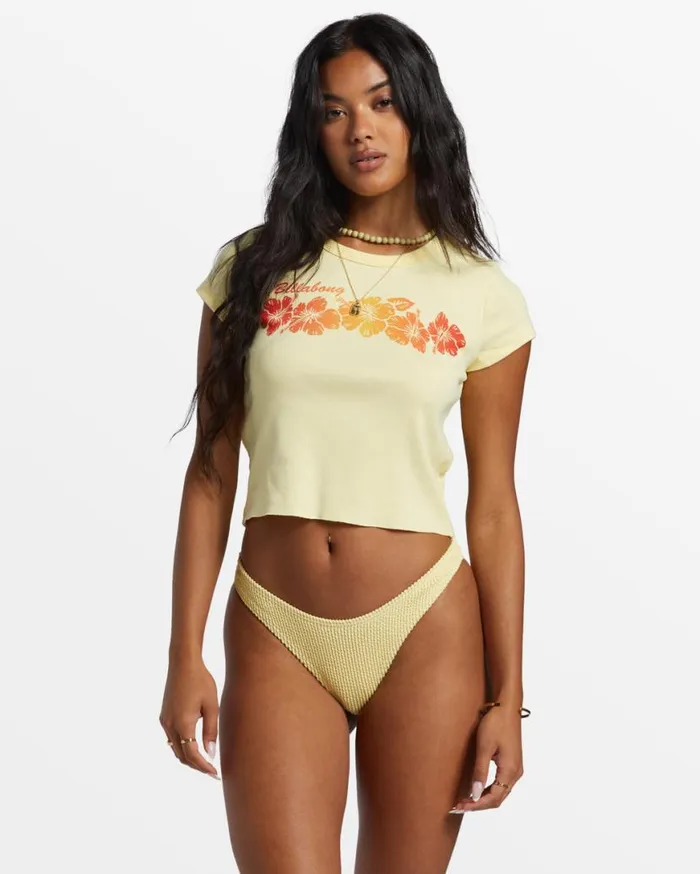 Womens Summer Babe Shrunken TShirt Mellow Yellow Billabong Graphic Tees and Tanks Womens Summer Babe Shrunken TShirt Mellow Yellow Billabong Graphic Tees and Tanks