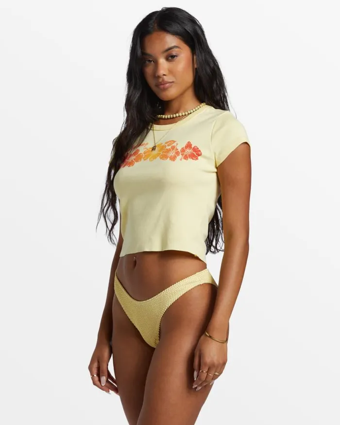 Womens Summer Babe Shrunken TShirt Mellow Yellow Billabong Graphic Tees and Tanks Womens Summer Babe Shrunken TShirt Mellow Yellow Billabong Graphic Tees and Tanks