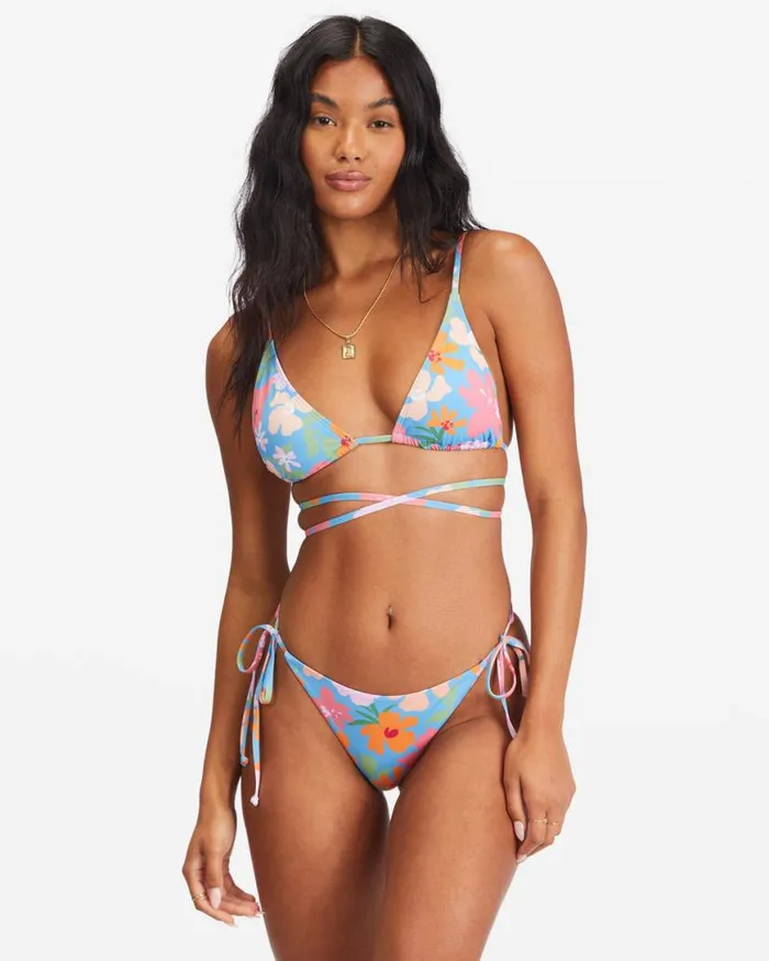 Womens Summer Field Slide Tall Triangle Bikini Top Bliss Blue Billabong Bikini Tops Womens Summer Field Slide Tall Triangle Bikini Top Bliss Blue Billabong Bikini Tops