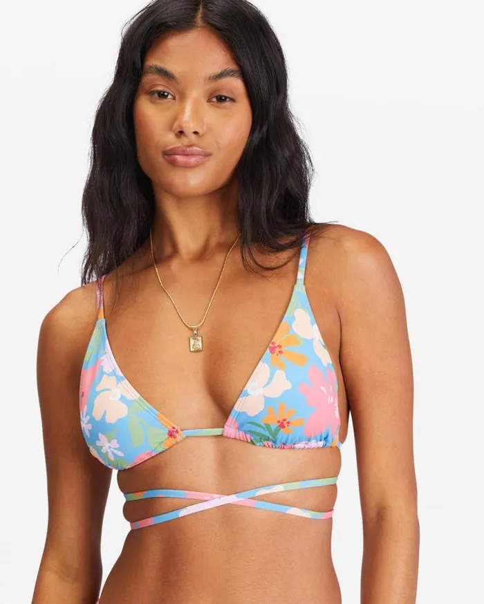Womens Summer Field Slide Tall Triangle Bikini Top Bliss Blue Billabong Bikini Tops Womens Summer Field Slide Tall Triangle Bikini Top Bliss Blue Billabong Bikini Tops