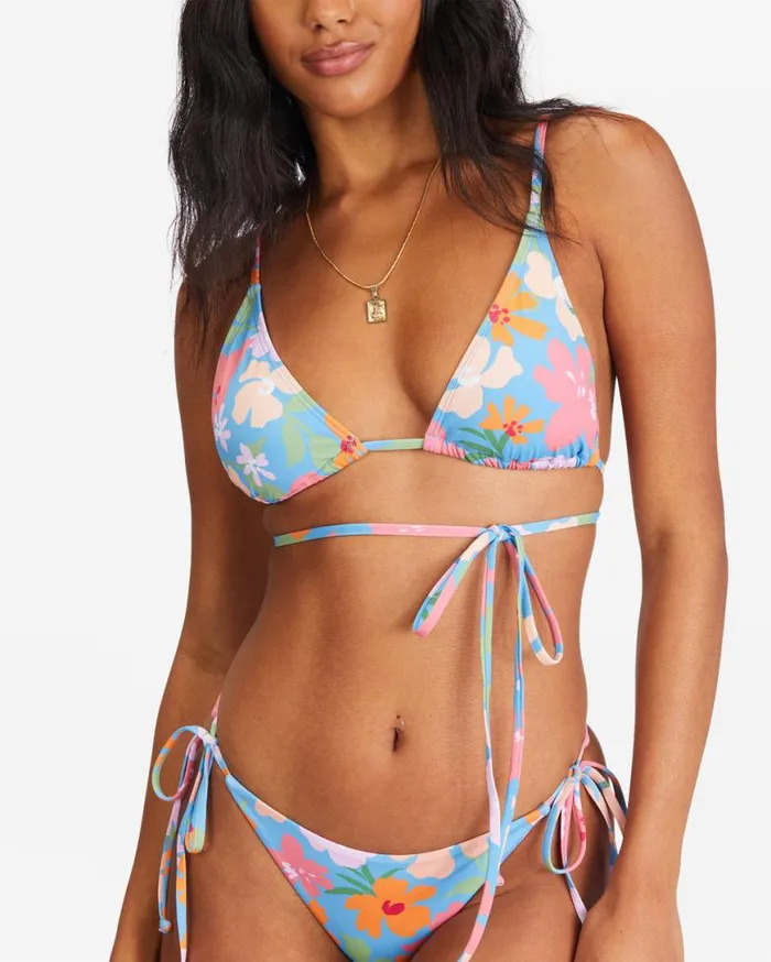 Womens Summer Field Slide Tall Triangle Bikini Top Bliss Blue Billabong Bikini Tops Womens Summer Field Slide Tall Triangle Bikini Top Bliss Blue Billabong Bikini Tops