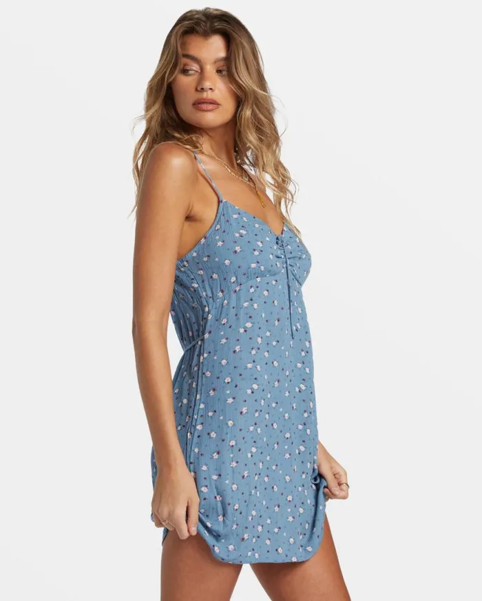 Womens Sun Chaser Mini Slip Dress Blue Shadow Billabong Dresses Womens Sun Chaser Mini Slip Dress Blue Shadow Billabong Dresses