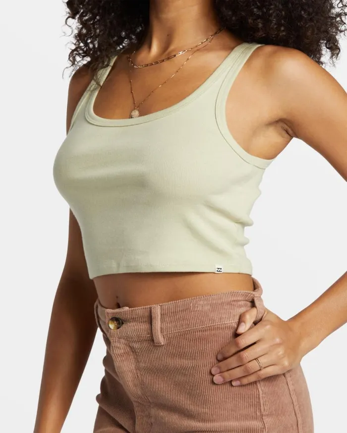 Womens Sun Goddess Tank Knit Light Avocado Billabong Tops Womens Sun Goddess Tank Knit Light Avocado Billabong Tops