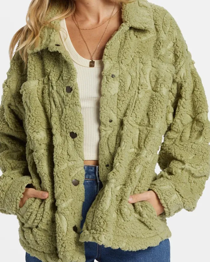 Womens Sundown Sherpa Jacket Avocado Billabong Jackets Womens Sundown Sherpa Jacket Avocado Billabong Jackets
