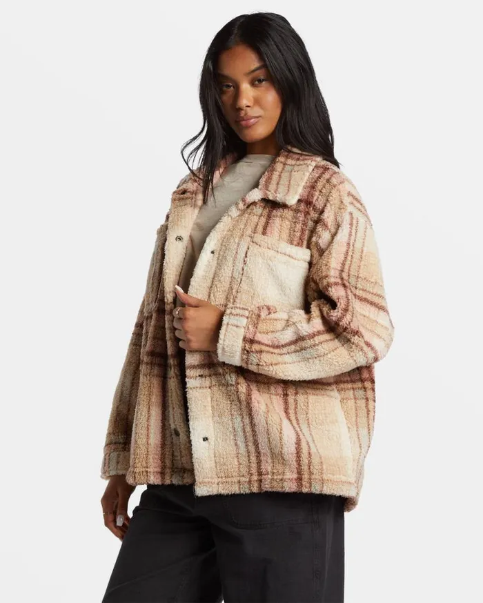 Womens Sundown Sherpa Jacket Dusty Peach Billabong Jackets Womens Sundown Sherpa Jacket Dusty Peach Billabong Jackets