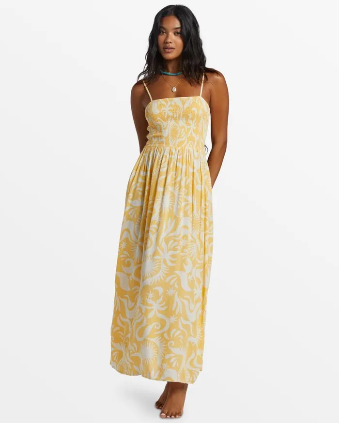 Womens Sunspell Midi Dress Gold Billabong Dresses Womens Sunspell Midi Dress Gold Billabong Dresses