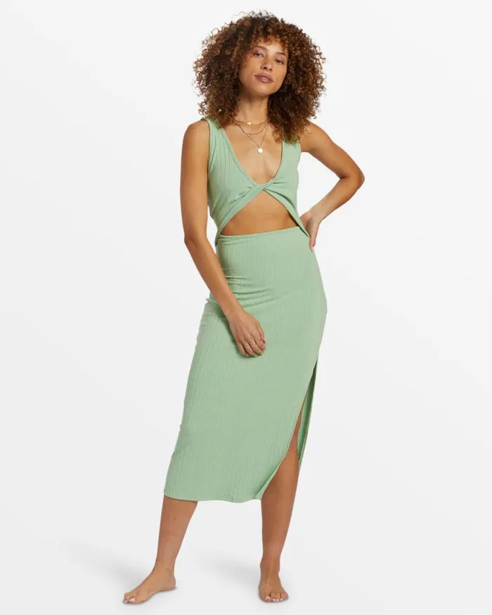 Womens Take A Look Rib Knit Dress Bright Meadow Billabong Dresses