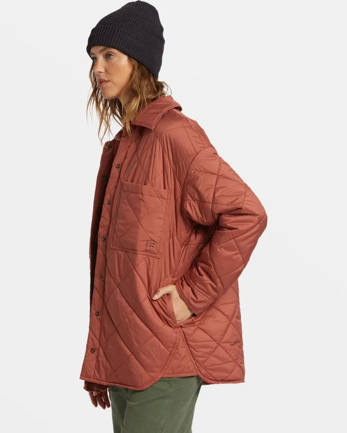 Womens Transport Shacket Snap Front Overshirt Sweet Chocolate Billabong Jackets Womens Transport Shacket Snap Front Overshirt Sweet Chocolate Billabong Jackets