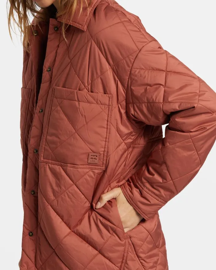 Womens Transport Shacket Snap Front Overshirt Sweet Chocolate Billabong Jackets Womens Transport Shacket Snap Front Overshirt Sweet Chocolate Billabong Jackets