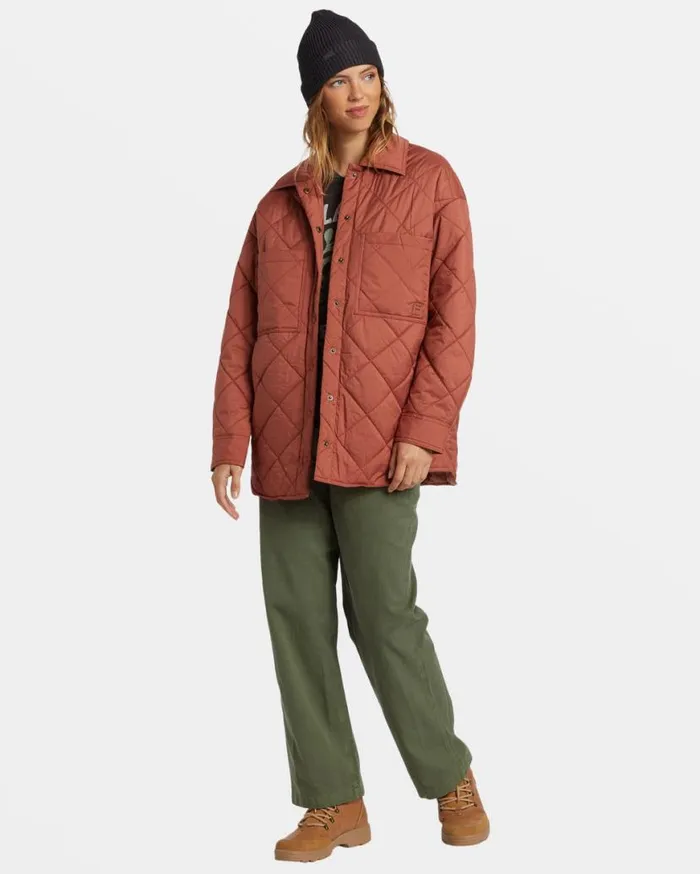 Womens Transport Shacket Snap Front Overshirt Sweet Chocolate Billabong Jackets Womens Transport Shacket Snap Front Overshirt Sweet Chocolate Billabong Jackets