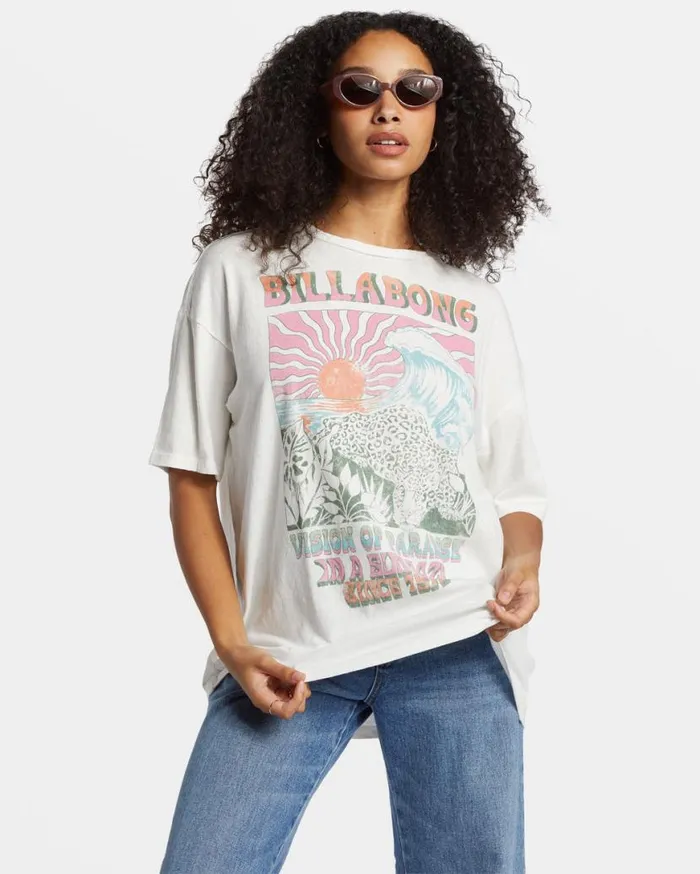Womens Vision Of Paradise TShirt Salt Crystal Billabong Tops