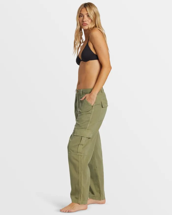 Womens Walk Along Pants Army Billabong Jeans and Pants