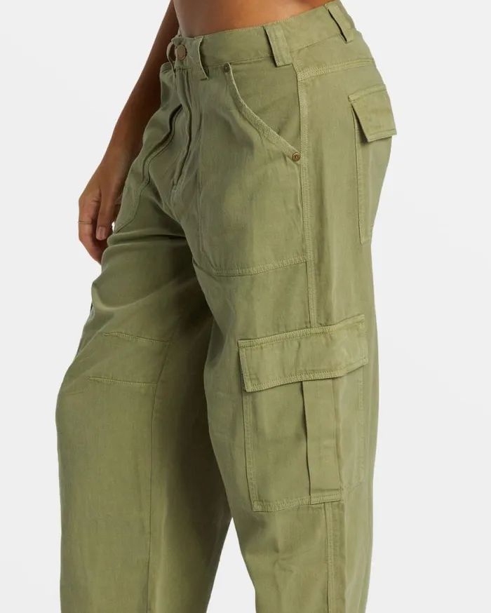 Womens Walk Along Pants Army Billabong Jeans and Pants