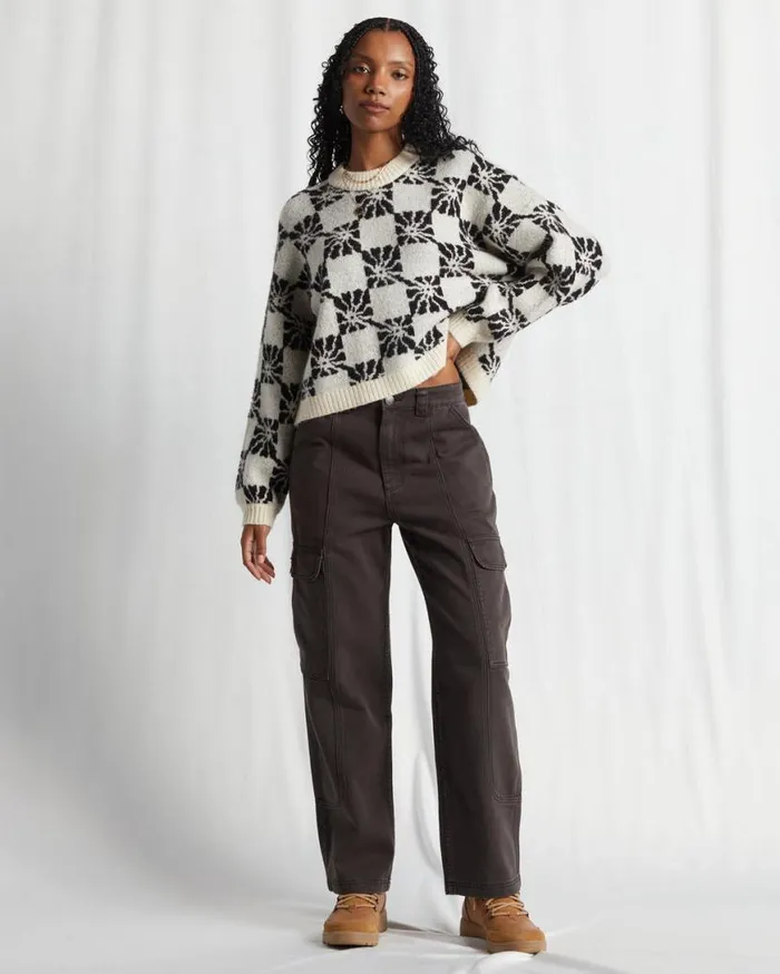 Womens Wall To Wall Denim Cargo Pants Black Sands Billabong Jeans and Pants