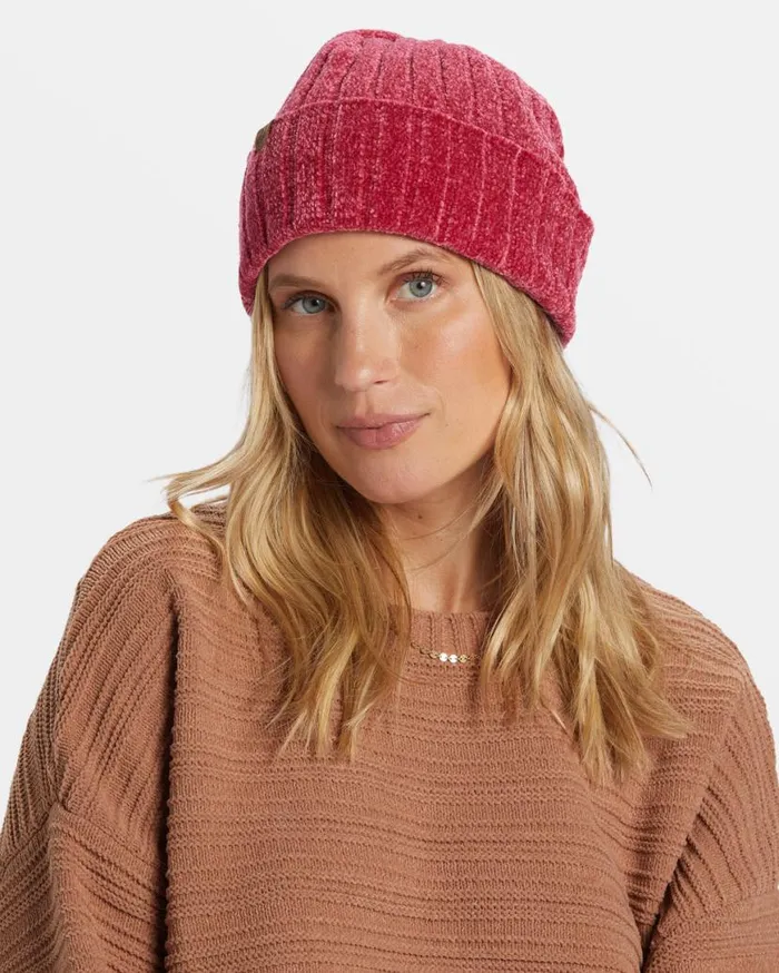 Womens Warm Up Knit Beanie Red Clay Billabong Hats and Beanies