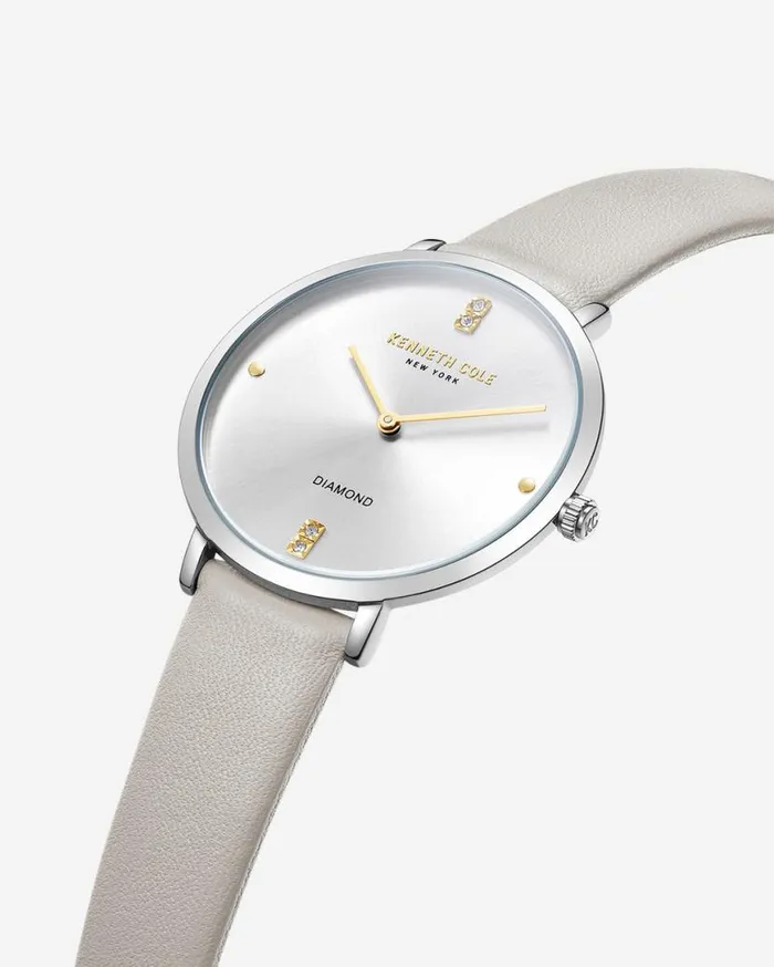 Womens Watches Women Kenneth Cole Diamond Dial Strap Watch Beige