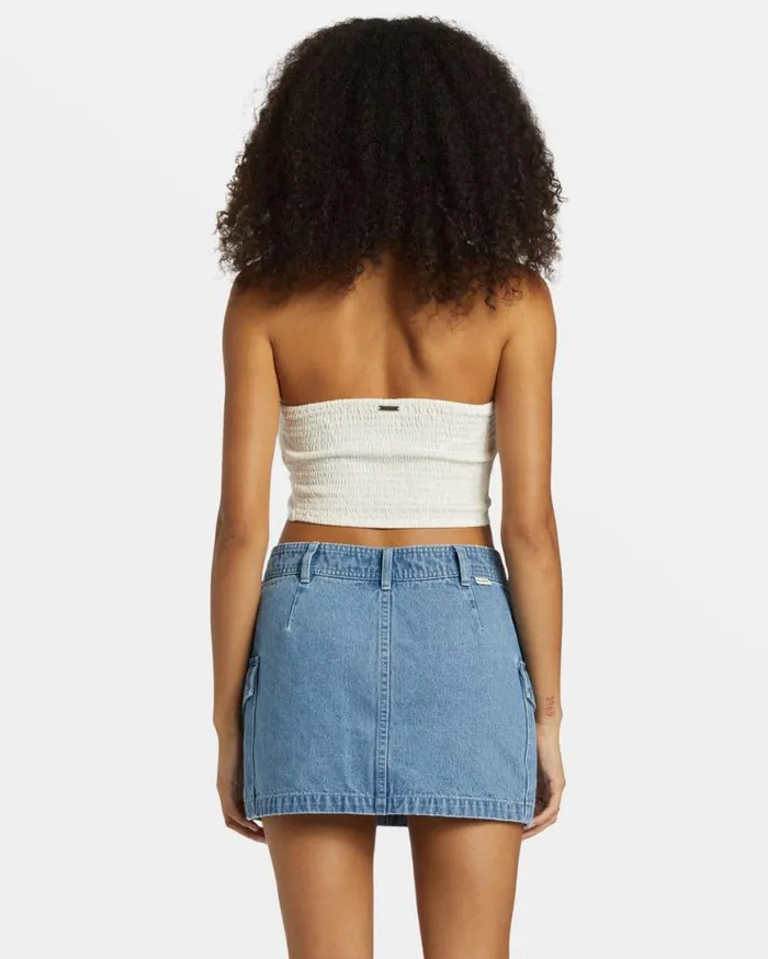 Womens Wave Crush Tube Top Salt Crystal Billabong Tops Womens Wave Crush Tube Top Salt Crystal Billabong Tops