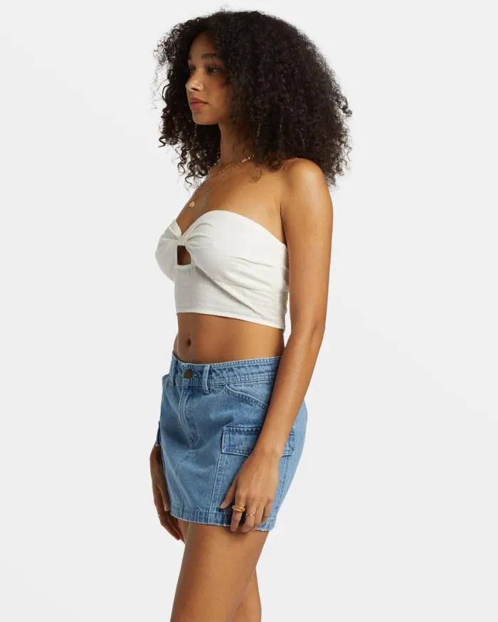 Womens Wave Crush Tube Top Salt Crystal Billabong Tops Womens Wave Crush Tube Top Salt Crystal Billabong Tops