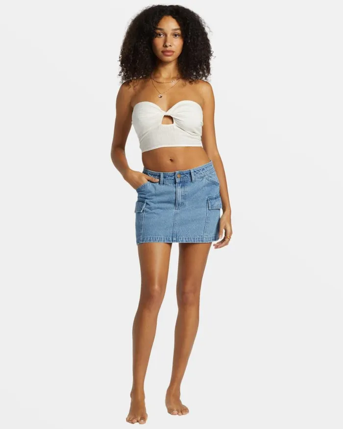 Womens Wave Crush Tube Top Salt Crystal Billabong Tops Womens Wave Crush Tube Top Salt Crystal Billabong Tops