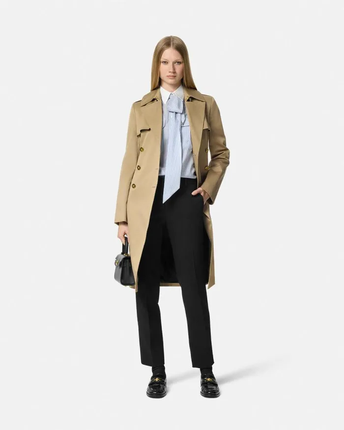 WoolBlend SlimFit Pants Black Women Versace Pants and Shorts