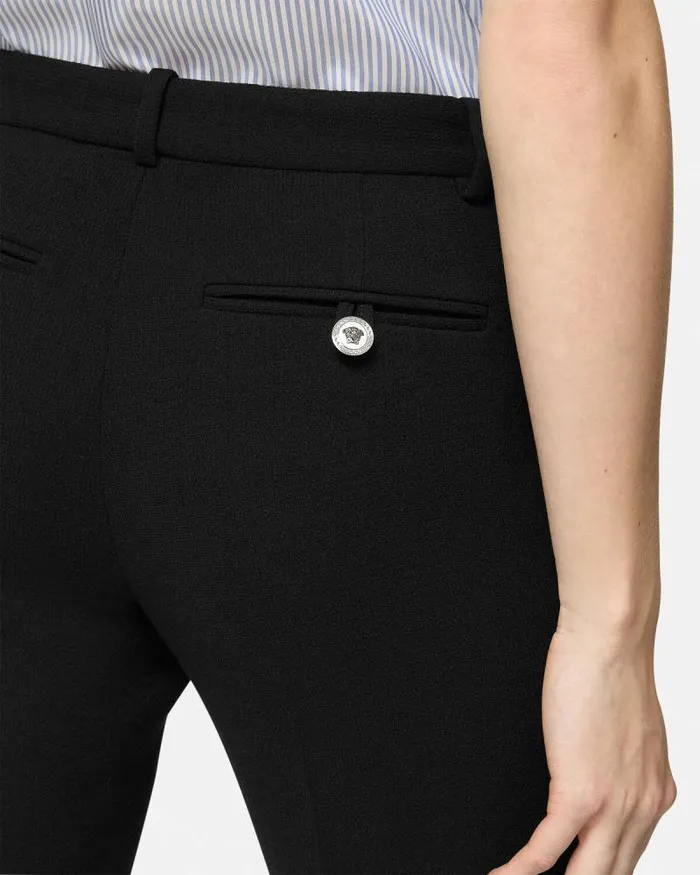 WoolBlend SlimFit Pants Black Women Versace Pants and Shorts