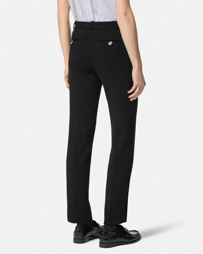 WoolBlend SlimFit Pants Black Women Versace Pants and Shorts
