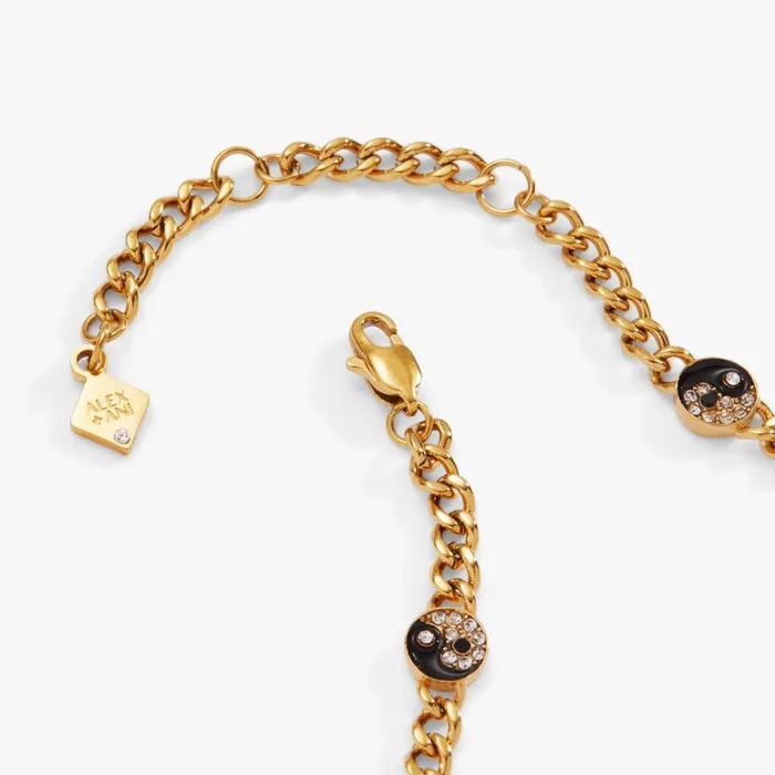 Yin Yang Curb Chain Bracelet Stainless Steel Gold Women Alex And Ani Balance Harmony Yin Yang Curb Chain Bracelet Stainless Steel Gold Women Alex And Ani Balance Harmony